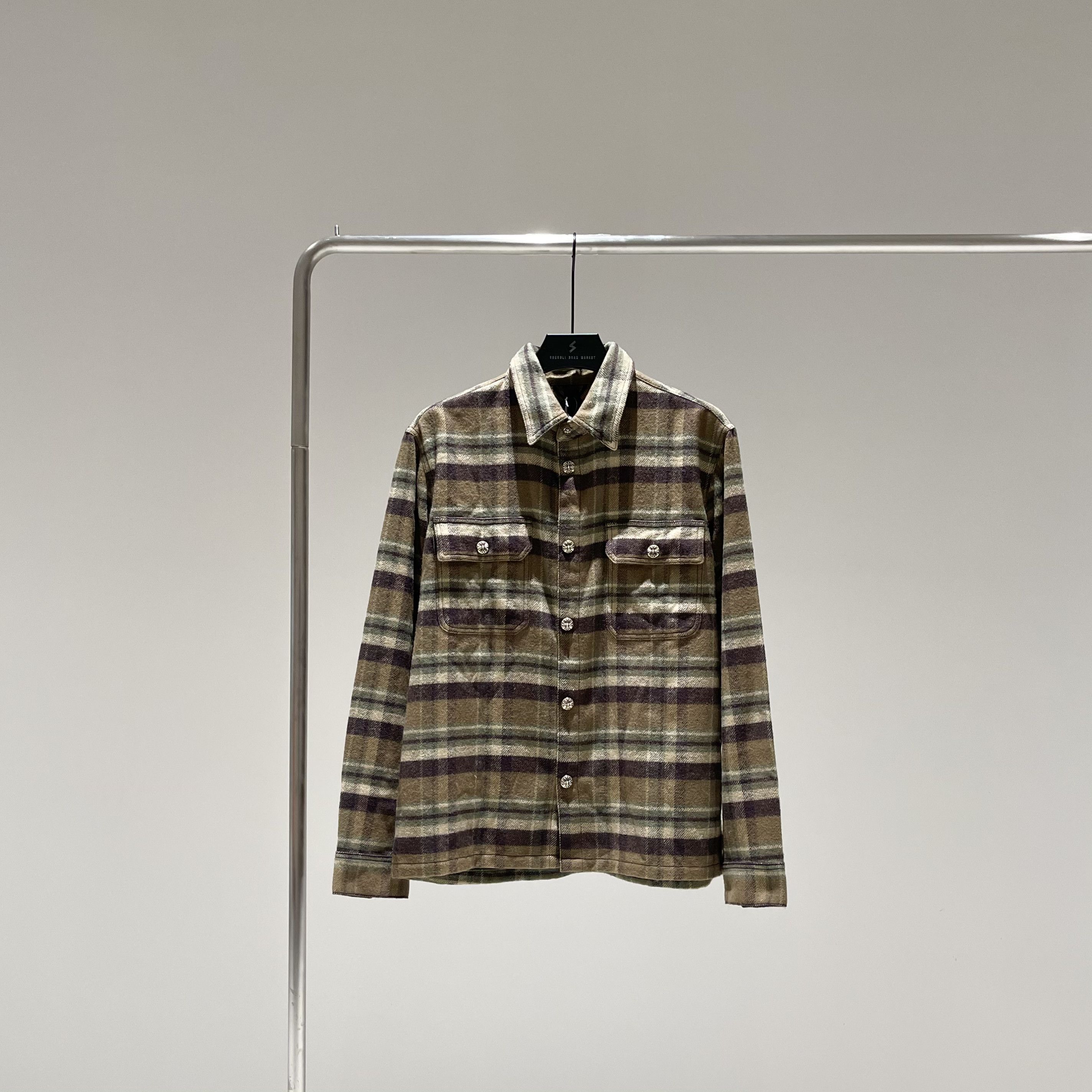 Chrome Hearts Chrome Hearts Khaki Work Dog Flannel Shirt Size US XL / EU 56 / 4 - 2 Thumbnail