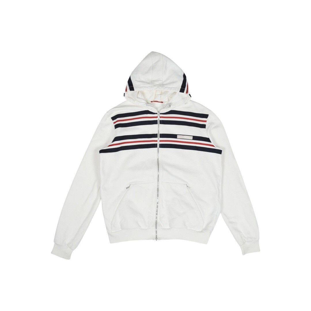 Prada Prada Sport Striped Zip Hoodie White Size US L / EU 52-54 / 3 - 1 Thumbnail