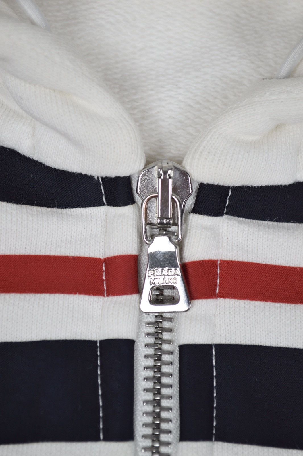 Prada Prada Sport Striped Zip Hoodie White Size US L / EU 52-54 / 3 - 11 Thumbnail