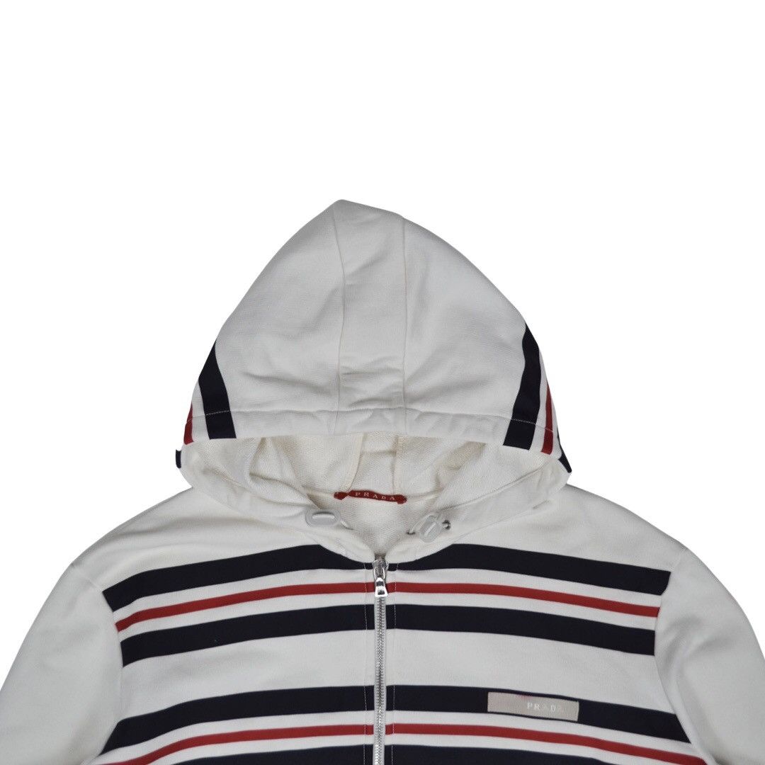 Prada Prada Sport Striped Zip Hoodie White Size US L / EU 52-54 / 3 - 2 Thumbnail