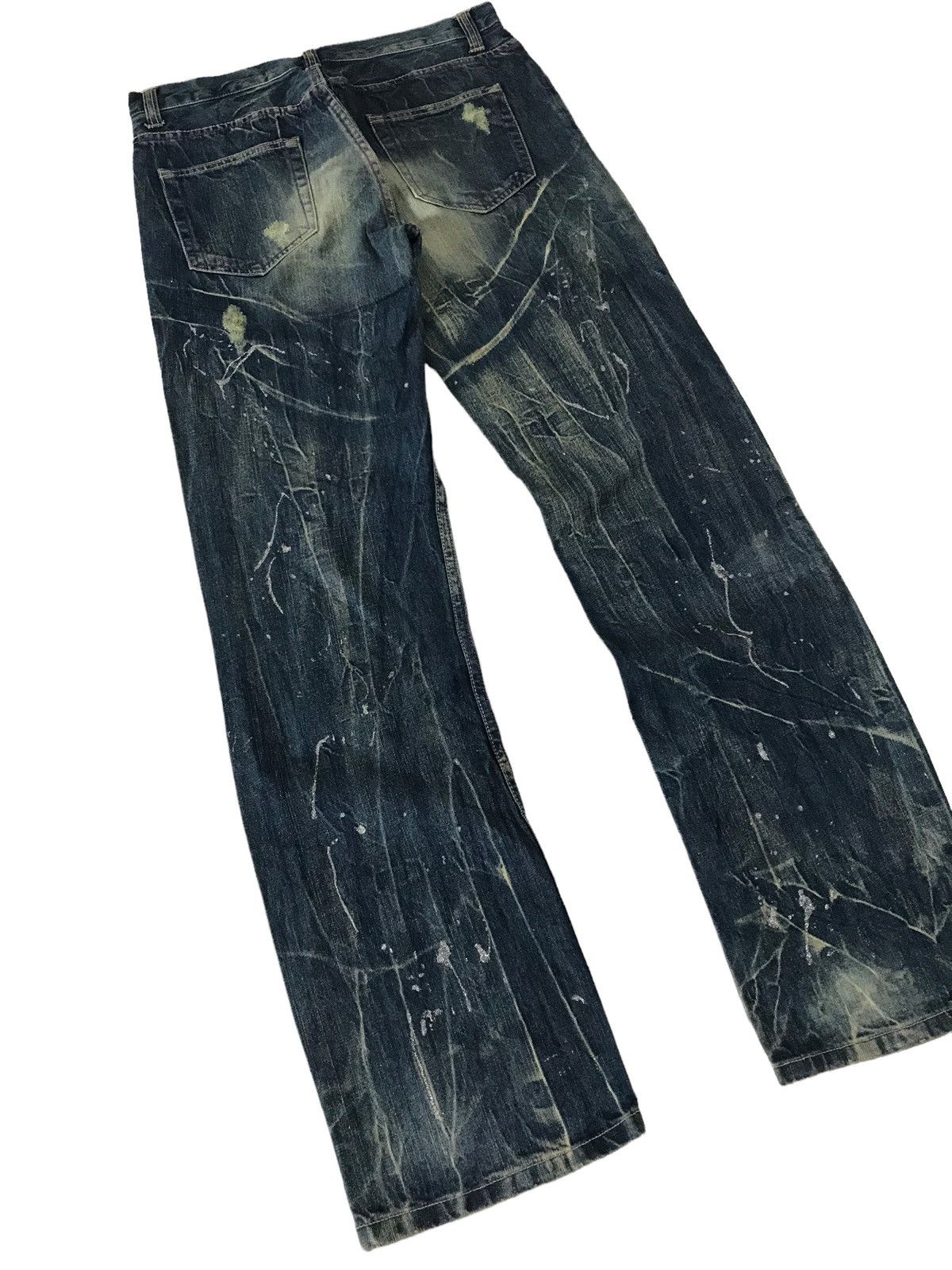 Japanese Brand Thrashed 💥 Nylaus Jeans Ripped Distressed Denim Pant Size US 32 / EU 48 - 12 Thumbnail