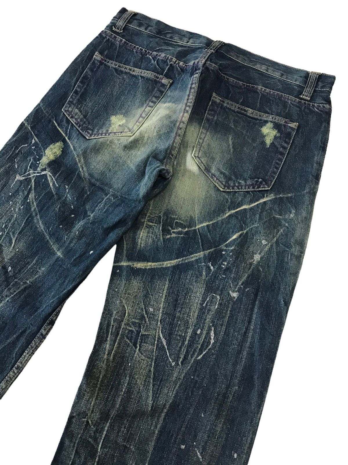 Japanese Brand Thrashed 💥 Nylaus Jeans Ripped Distressed Denim Pant Size US 32 / EU 48 - 14 Thumbnail
