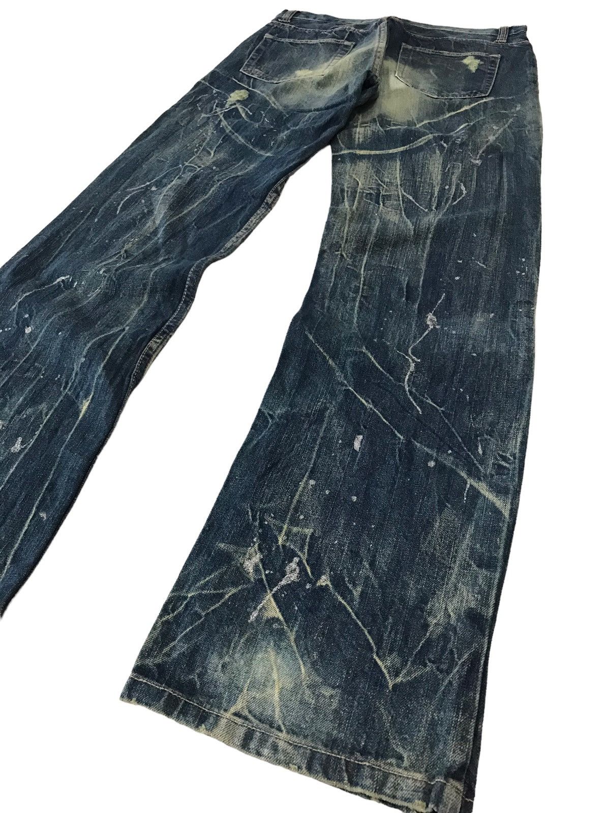 Japanese Brand Thrashed 💥 Nylaus Jeans Ripped Distressed Denim Pant Size US 32 / EU 48 - 15 Thumbnail