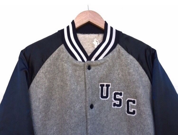 Vintage 🔥Vintage Usc Baseball Varsity Jacket Size US L / EU 52-54 / 3 - 3 Thumbnail