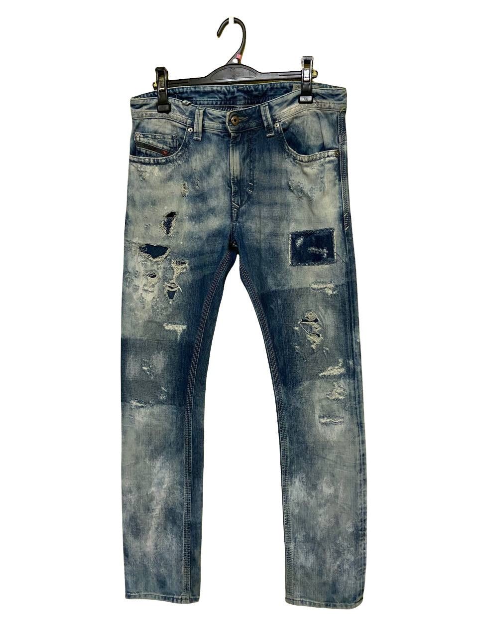Diesel Diesel Distressed Patchwork Washed Indigo Pant Size US 33 - 1 Thumbnail