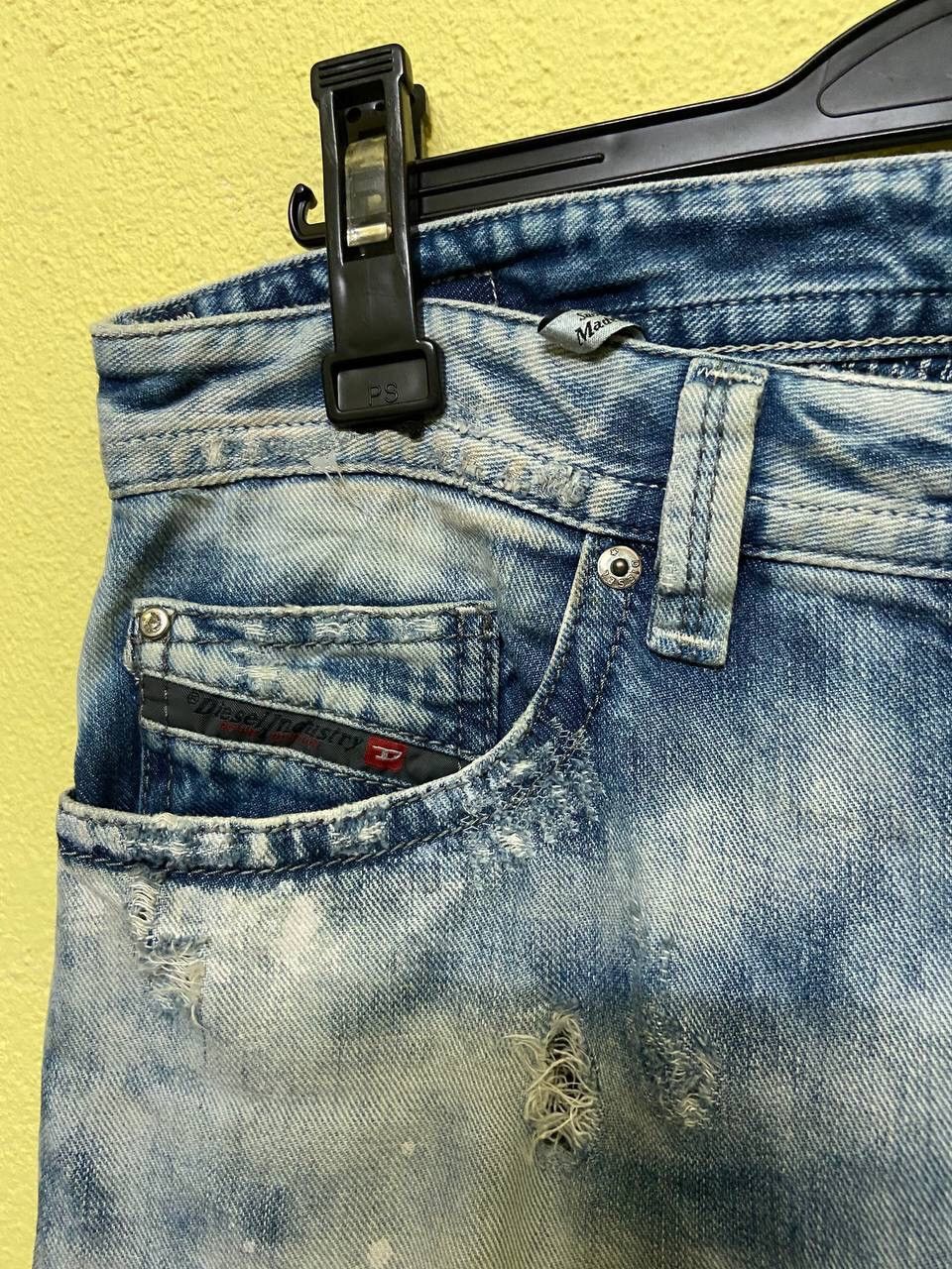Diesel Diesel Distressed Patchwork Washed Indigo Pant Size US 33 - 3 Thumbnail