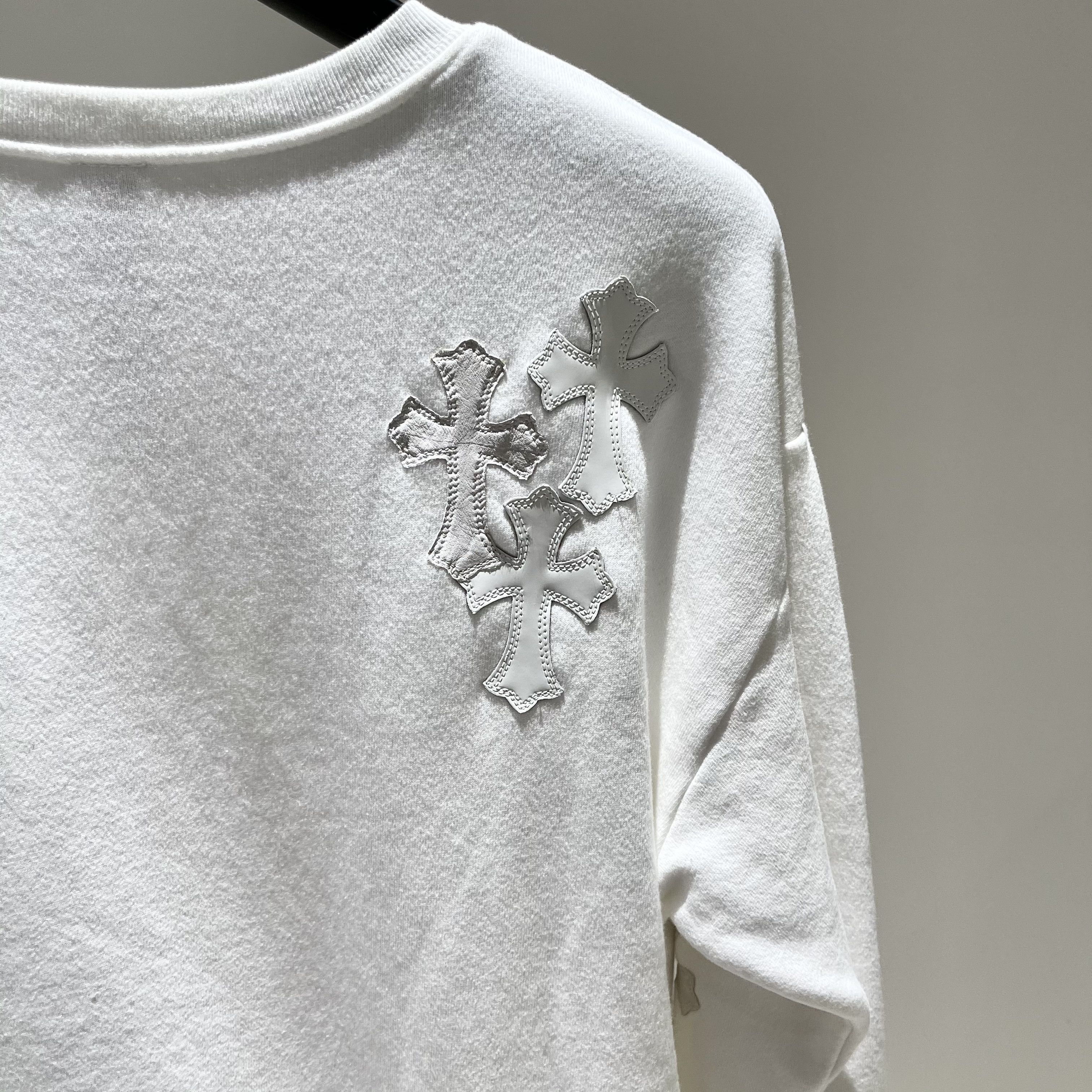 Chrome Hearts Chrome Hearts White Patent Leather Cross Sweatshirt Size US L / EU 52-54 / 3 - 4 Thumbnail