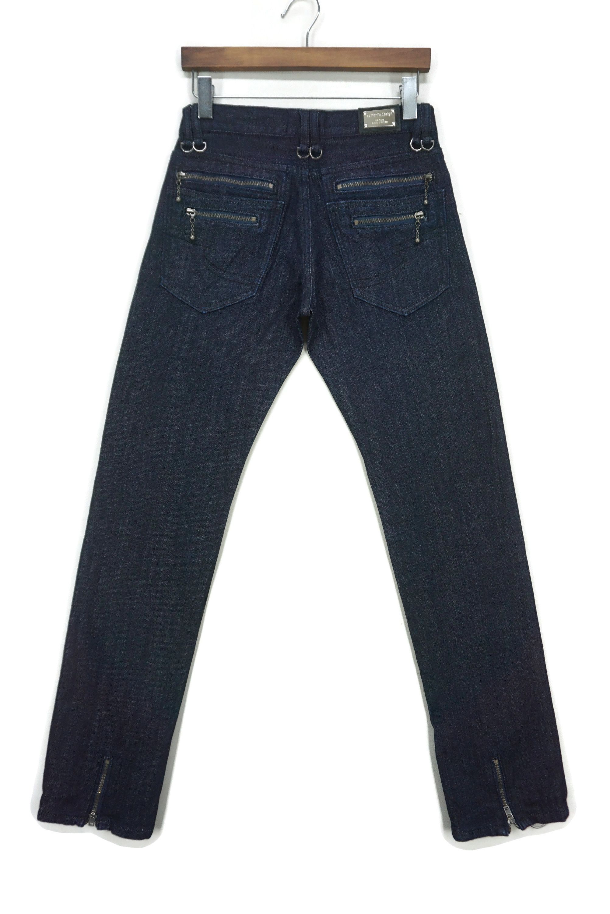 image of Rockers Bondage Jeans Semantic Design Punk Multi Zipper Pants in Blue, Men's (Size 30)