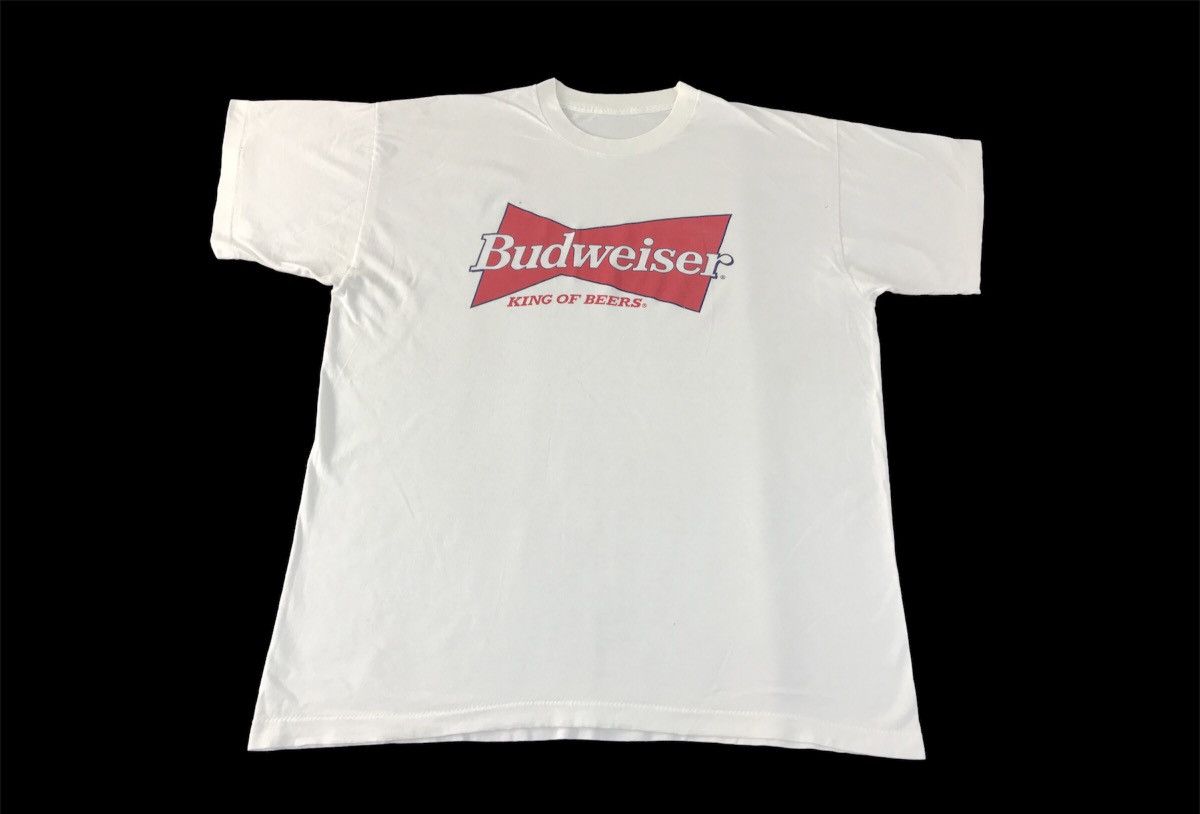 Budweiser × Vintage 90s Budweiser King Of Beer Big Logo Printed Screen Tee Size US XL / EU 56 / 4 - 1 Thumbnail