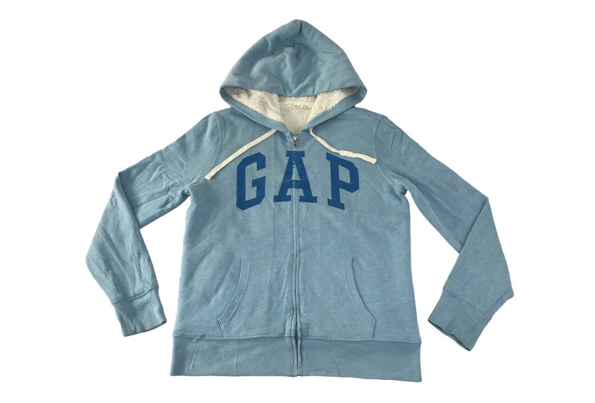 Gap × Japanese Brand GAP Logo Zipper Hoodies Sherpa Inner Big Logo Design Size M / US 6-8 / IT 42-44 - 1 Thumbnail