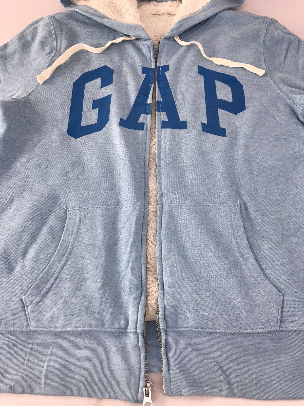 Gap × Japanese Brand GAP Logo Zipper Hoodies Sherpa Inner Big Logo Design Size M / US 6-8 / IT 42-44 - 5 Thumbnail