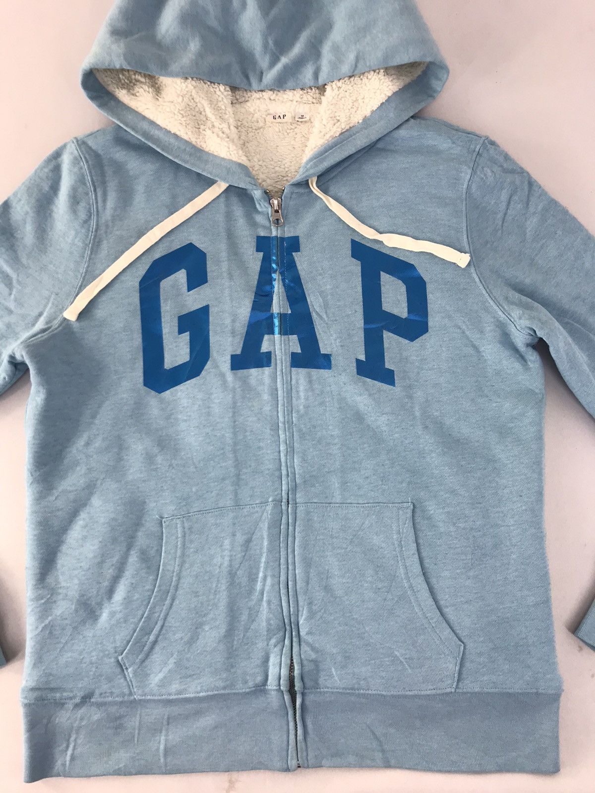 Gap × Japanese Brand GAP Logo Zipper Hoodies Sherpa Inner Big Logo Design Size M / US 6-8 / IT 42-44 - 3 Thumbnail