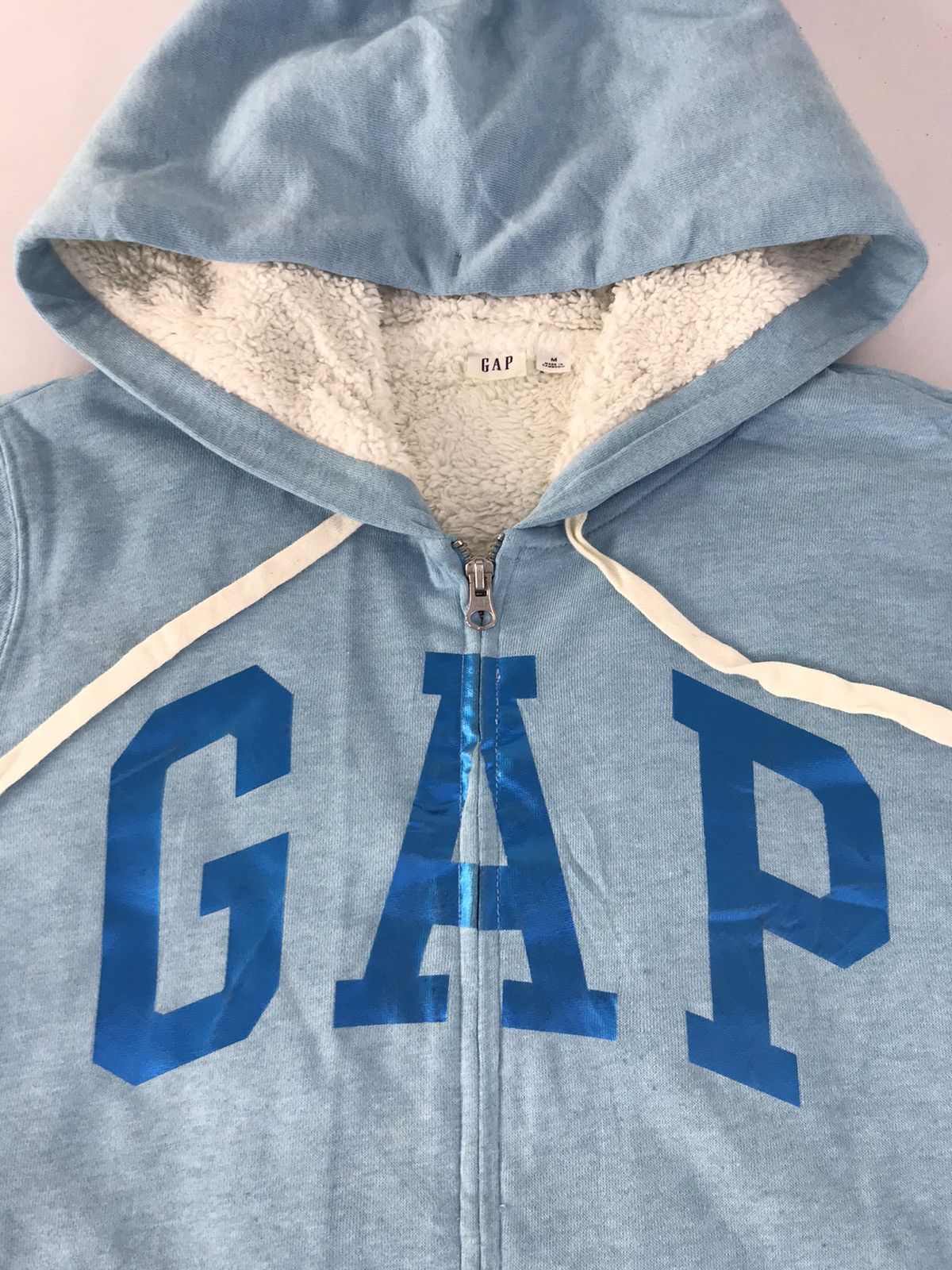 Gap × Japanese Brand GAP Logo Zipper Hoodies Sherpa Inner Big Logo Design Size M / US 6-8 / IT 42-44 - 4 Thumbnail