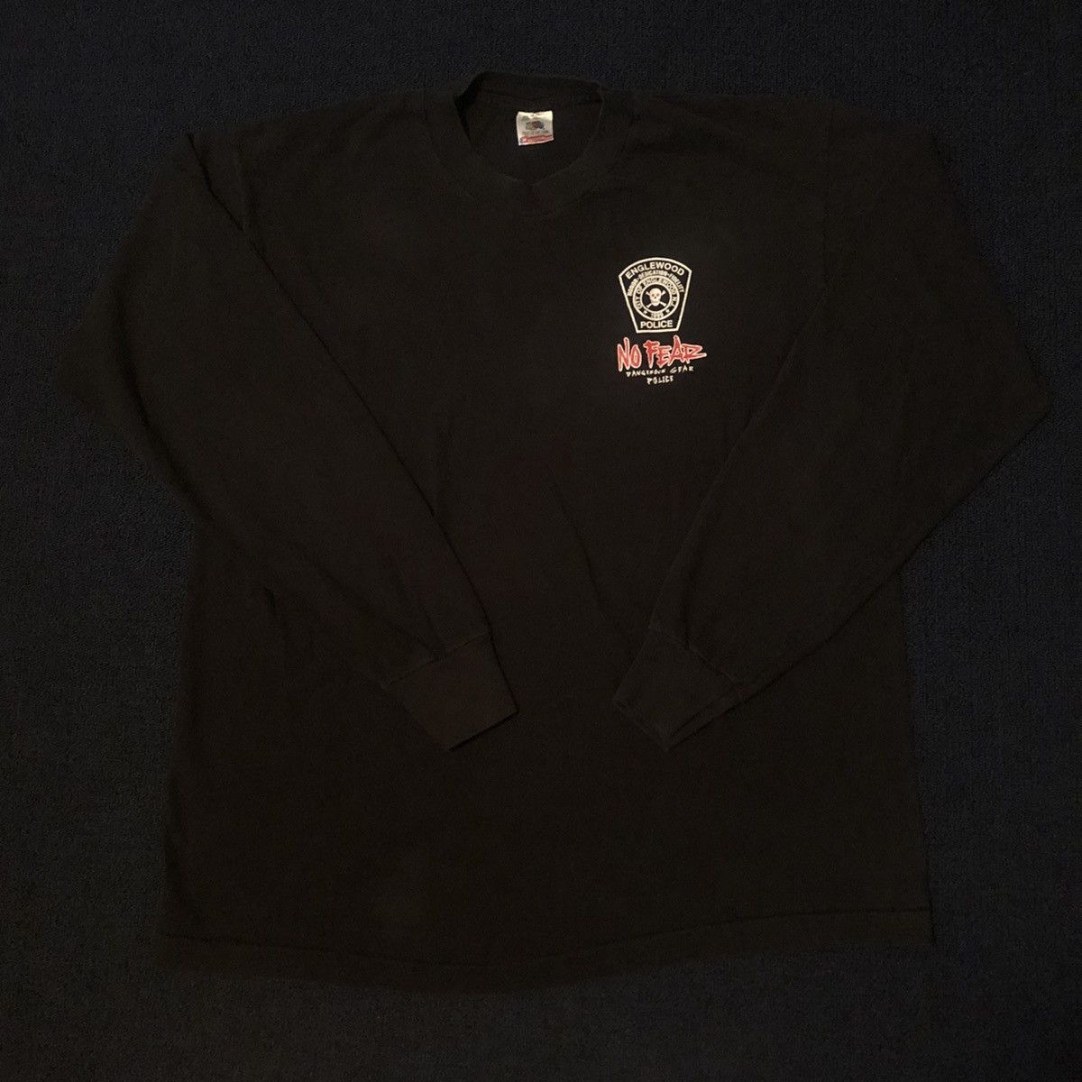 No Fear Rare Vintage 90s No Fear Englewood CO Police Longsleeve Tee Size US XL / EU 56 / 4 - 5 Thumbnail