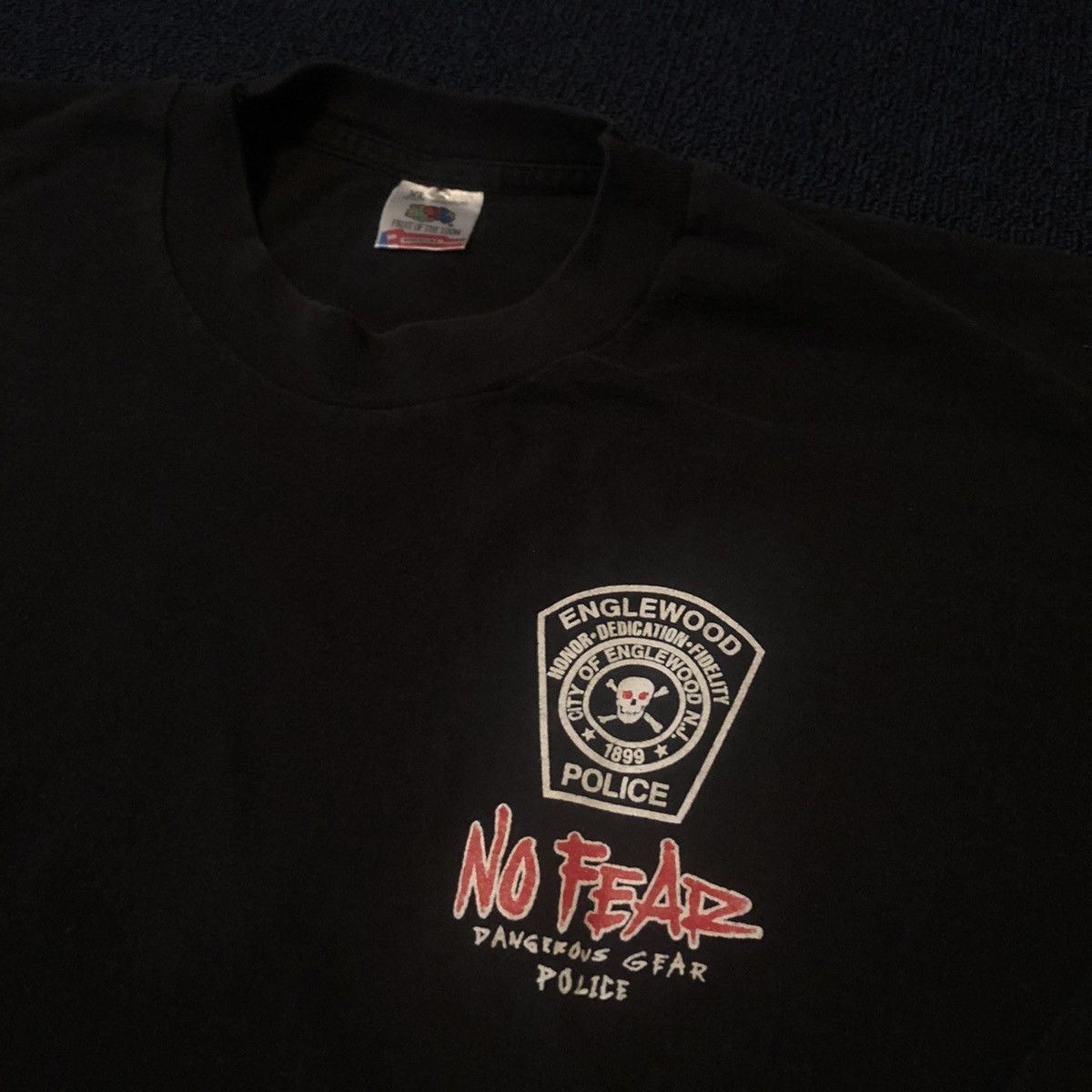 No Fear Rare Vintage 90s No Fear Englewood CO Police Longsleeve Tee Size US XL / EU 56 / 4 - 3 Thumbnail