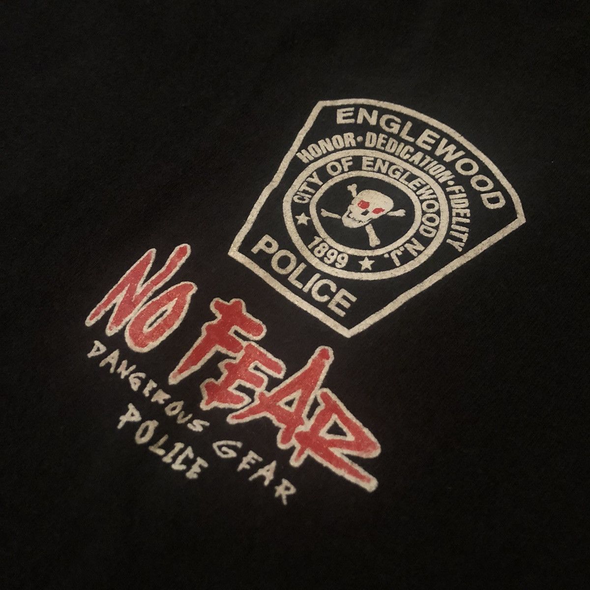 No Fear Rare Vintage 90s No Fear Englewood CO Police Longsleeve Tee Size US XL / EU 56 / 4 - 6 Thumbnail