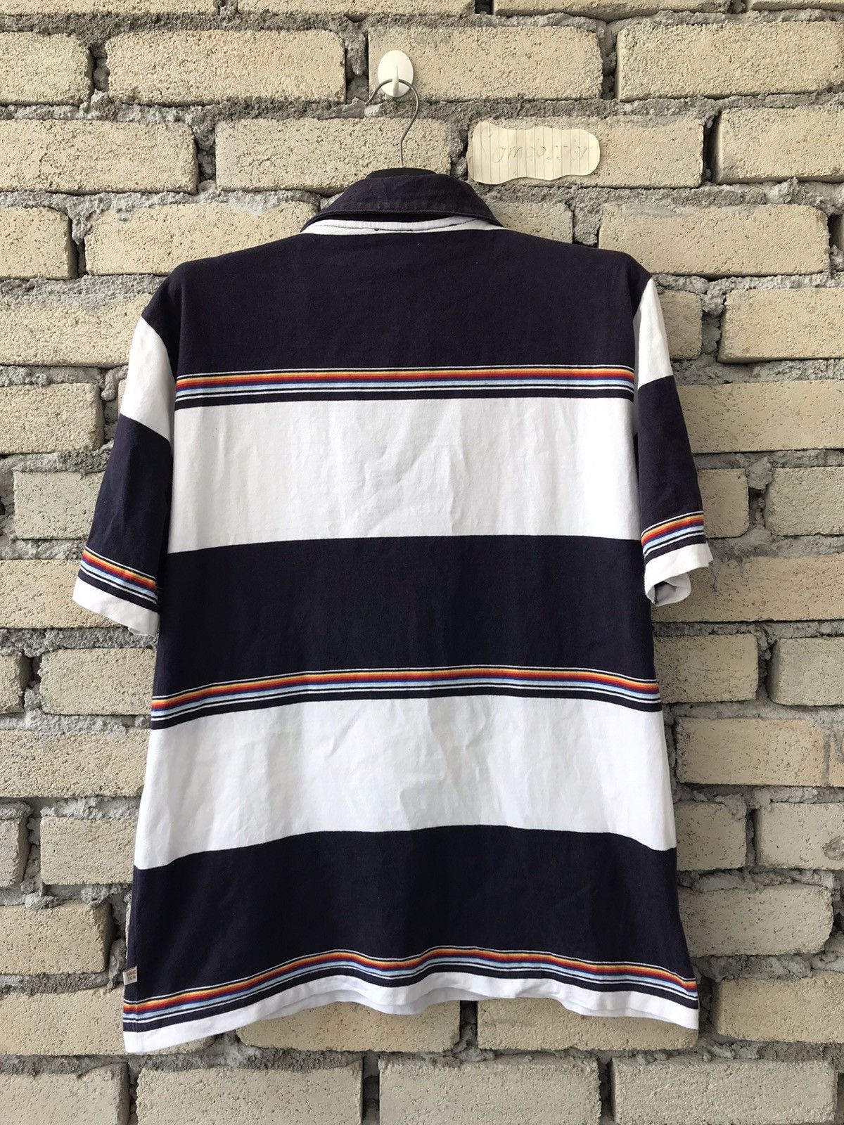 Hang Ten × Solid and Striped × Vintage Vintage Hangten Polo Tee Stripes Design Size US L / EU 52-54 / 3 - 9 Thumbnail