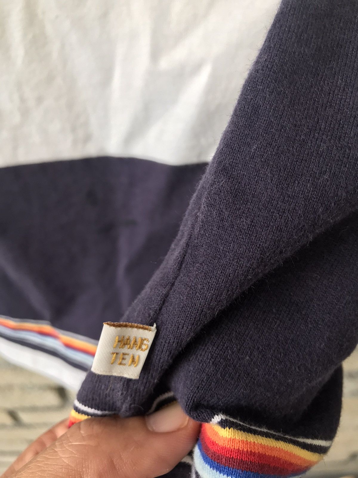 Hang Ten × Solid and Striped × Vintage Vintage Hangten Polo Tee Stripes Design Size US L / EU 52-54 / 3 - 7 Thumbnail
