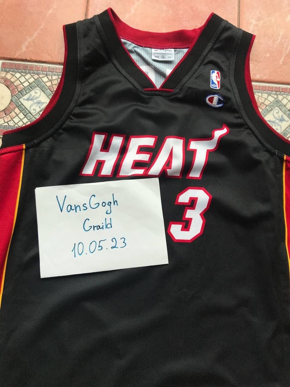NBA × Vintage MIAMI HEAT NBA SHIRT #3 WADE CHAMPION BASKETBALL JERSEY Size US XL / EU 56 / 4 - 7 Thumbnail