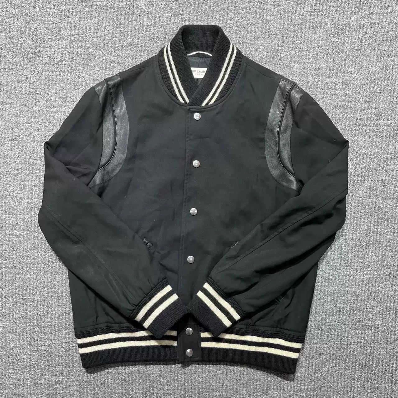 Saint Laurent black baseball jersey