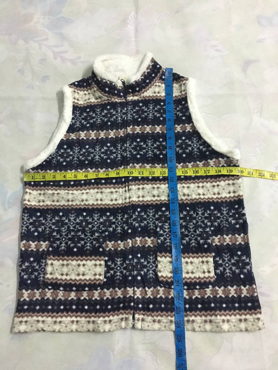 Japanese Brand × Vintage Cross Pocket Printed Fleece Vest Jacket Size US M / EU 48-50 / 2 - 10 Thumbnail