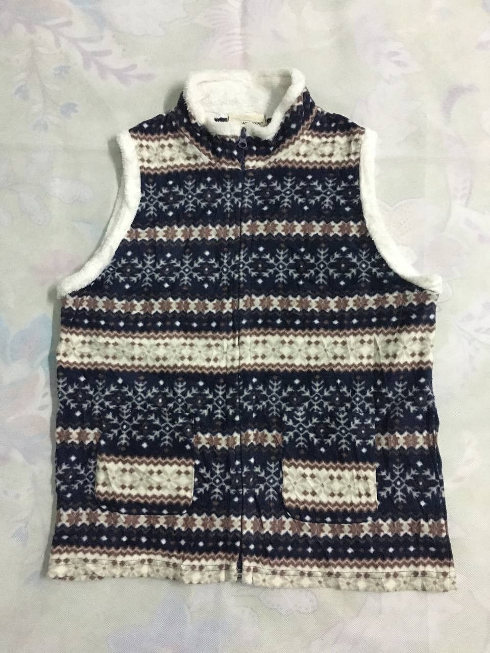 Japanese Brand × Vintage Cross Pocket Printed Fleece Vest Jacket Size US M / EU 48-50 / 2 - 1 Thumbnail