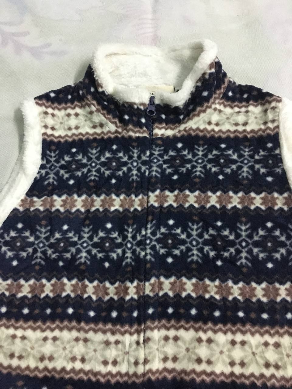 Japanese Brand × Vintage Cross Pocket Printed Fleece Vest Jacket Size US M / EU 48-50 / 2 - 2 Thumbnail
