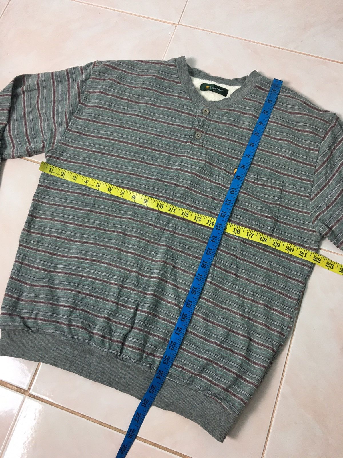 Golden Bear × Vintage Vintage Golden Bear Sweatshirt Half Button Stripes Design Size US M / EU 48-50 / 2 - 14 Thumbnail