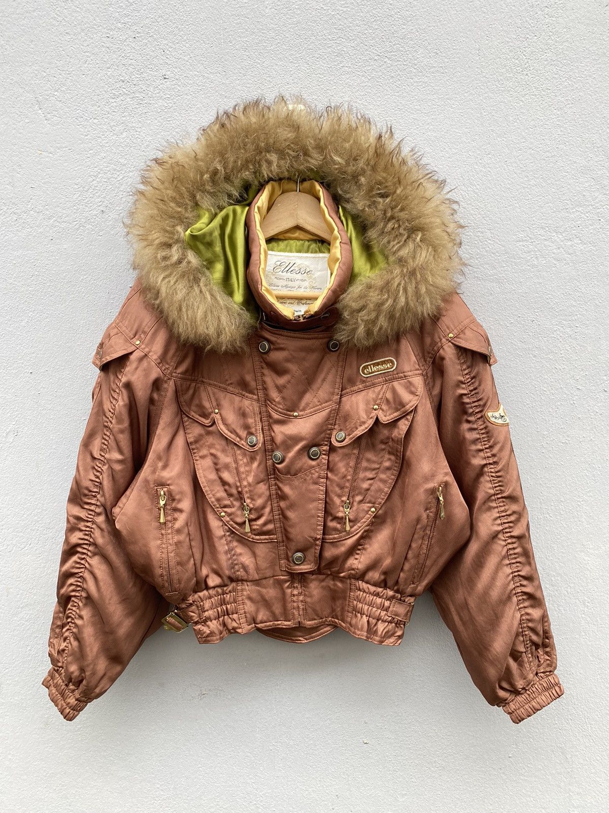 Ellesse × Goldwin RARE💥Vintage 90s ELLESSE ITALY x GOLDWIN Fur Snow BatJacket Size L / US 10 / IT 46 - 2 Thumbnail