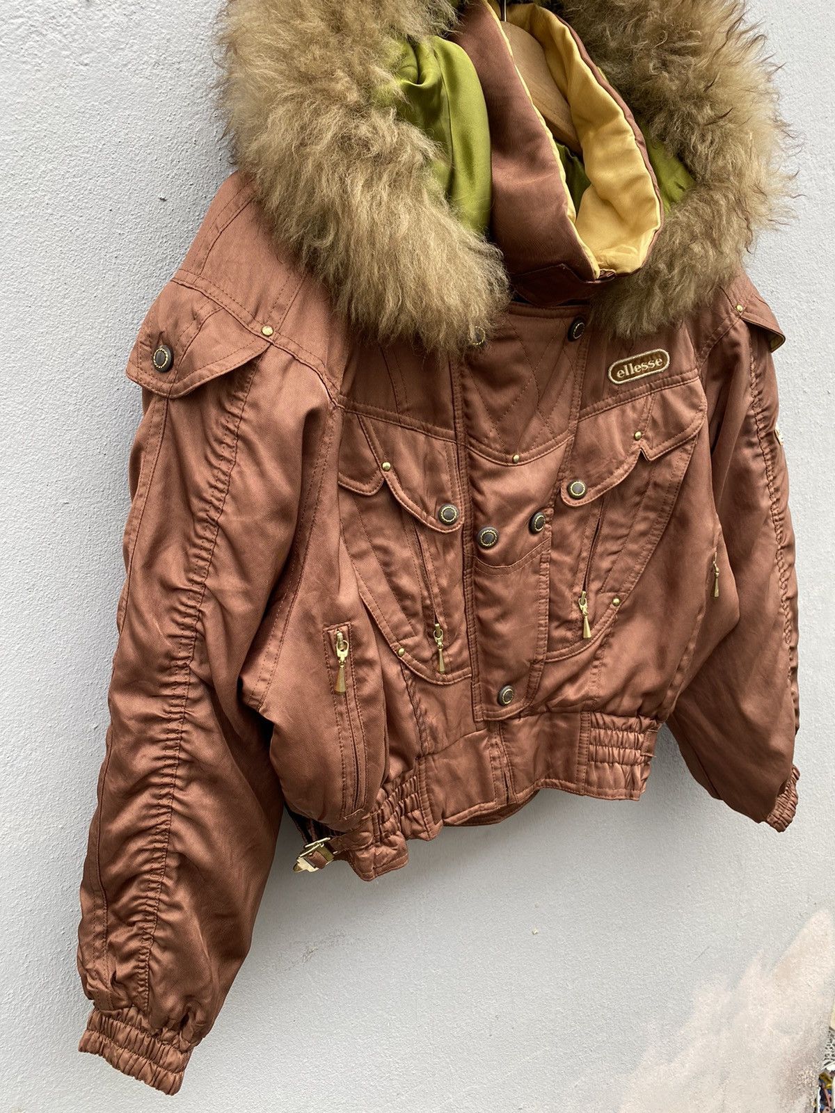 Ellesse × Goldwin RARE💥Vintage 90s ELLESSE ITALY x GOLDWIN Fur Snow BatJacket Size L / US 10 / IT 46 - 3 Thumbnail
