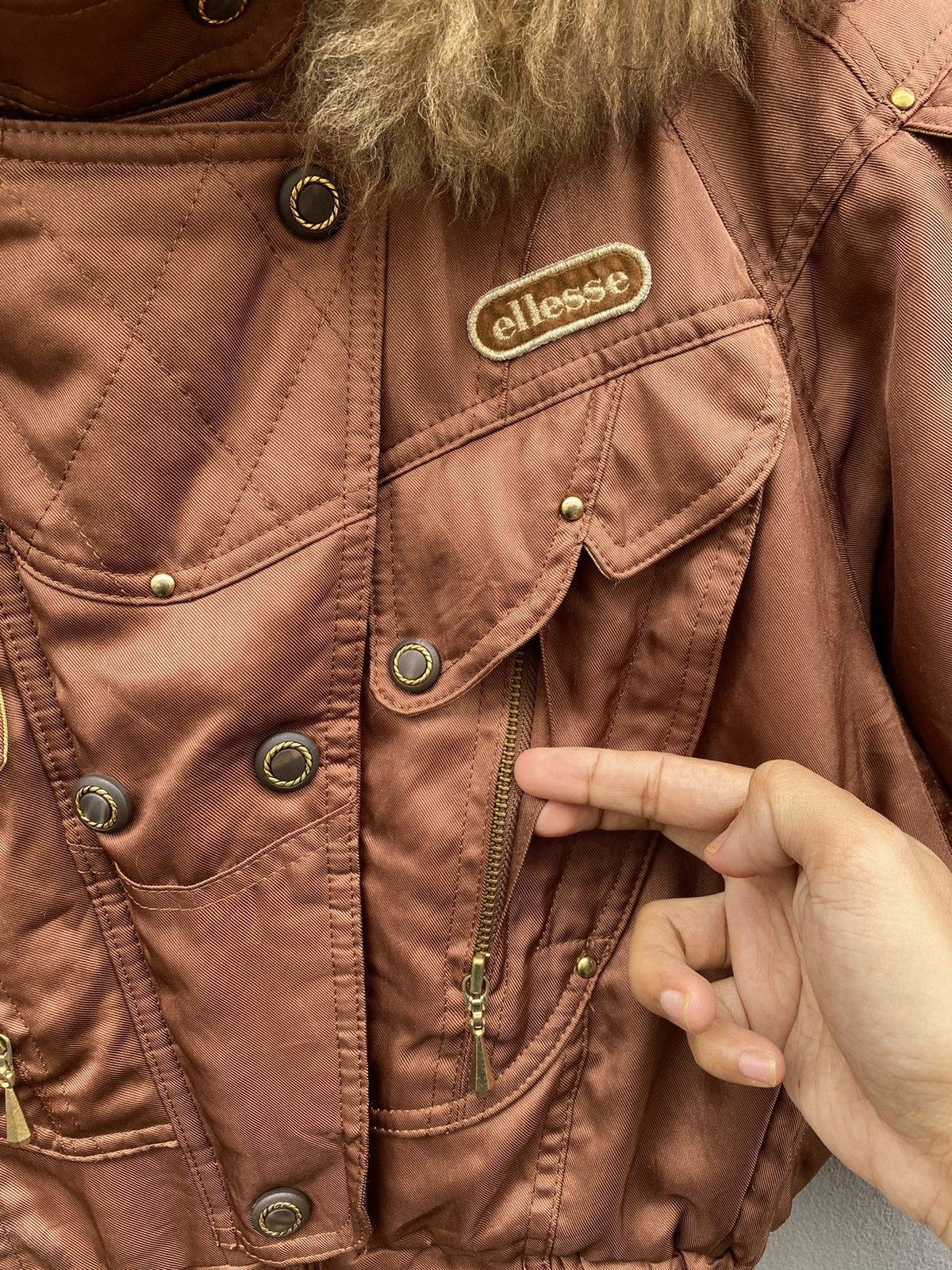 Ellesse × Goldwin RARE💥Vintage 90s ELLESSE ITALY x GOLDWIN Fur Snow BatJacket Size L / US 10 / IT 46 - 6 Thumbnail