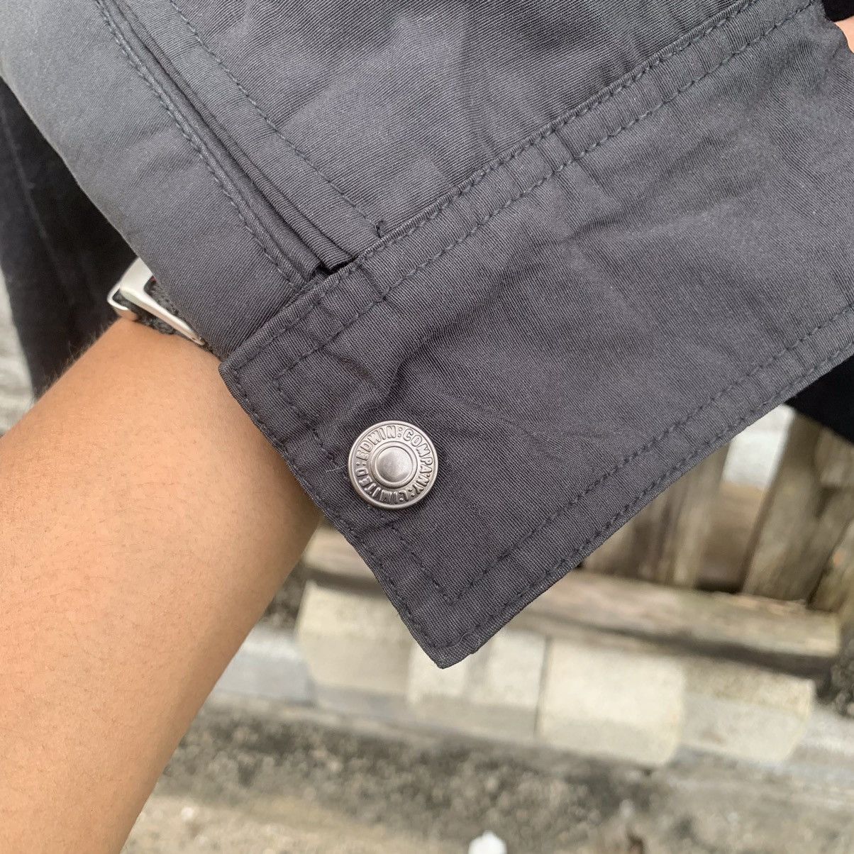 Japanese Vintage Black Hoodie Two Layer Edwin Jacket Light Jackets