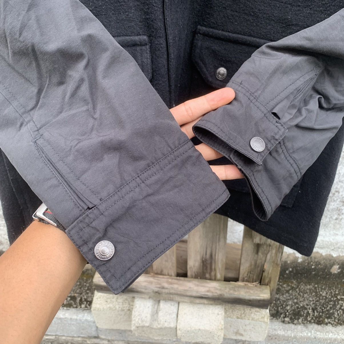 Japanese Vintage Black Hoodie Two Layer Edwin Jacket Light Jackets