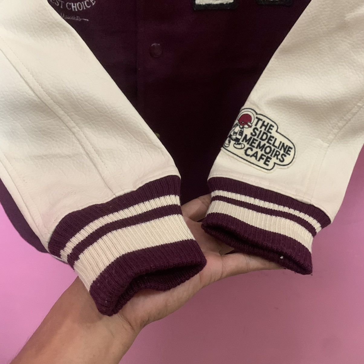 Japanese Brand Rivet & Surge Leather Sleeve Varsity Jacket Size US S / EU 44-46 / 1 - 4 Thumbnail