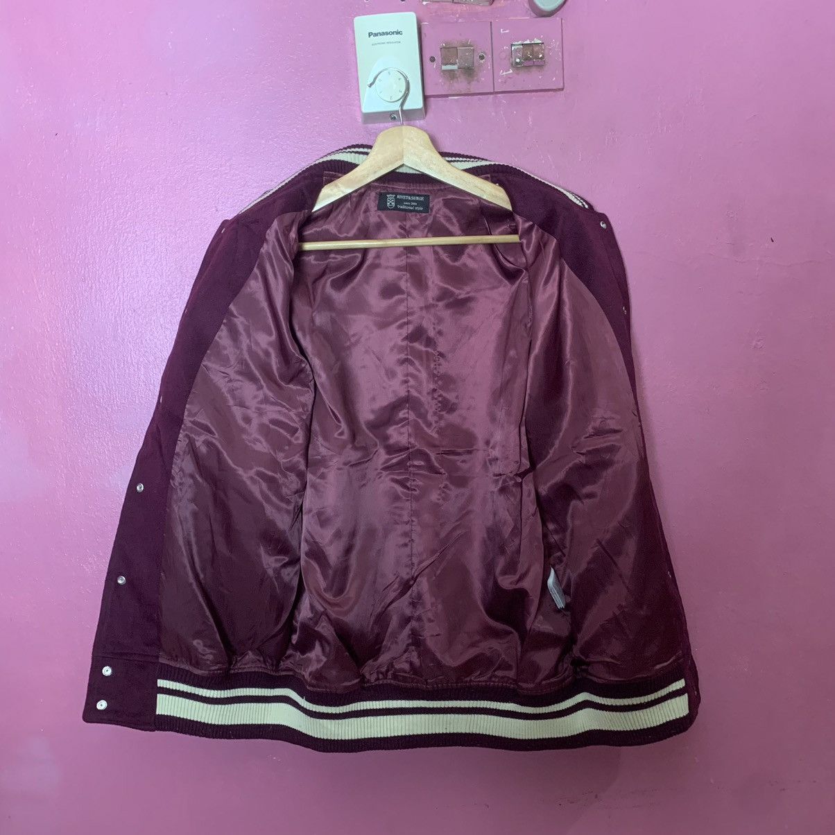 Japanese Brand Rivet & Surge Leather Sleeve Varsity Jacket Size US S / EU 44-46 / 1 - 7 Thumbnail