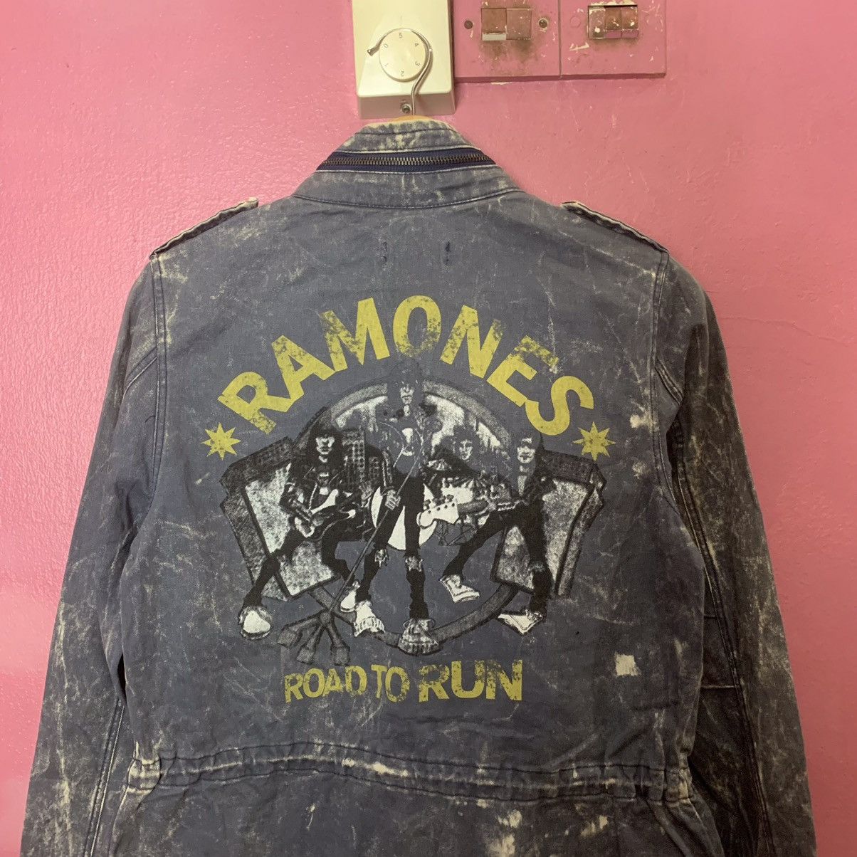 Band Tees × Japanese Brand × Vintage Japanese Vintage Ramones Acid Wash Jacket Size US S / EU 44-46 / 1 - 7 Thumbnail