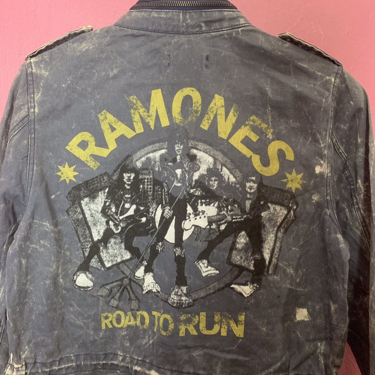 Band Tees × Japanese Brand × Vintage Japanese Vintage Ramones Acid Wash Jacket Size US S / EU 44-46 / 1 - 9 Thumbnail