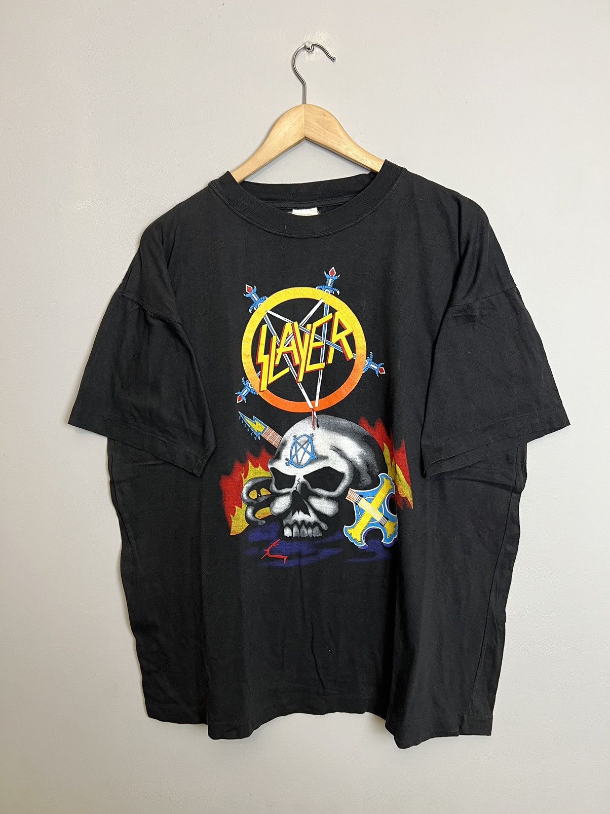 Band Tees Vintage 90s Slayer Heavy Metal Band T Shirt Divine Rare XL Size US XL / EU 56 / 4 - 1 Thumbnail