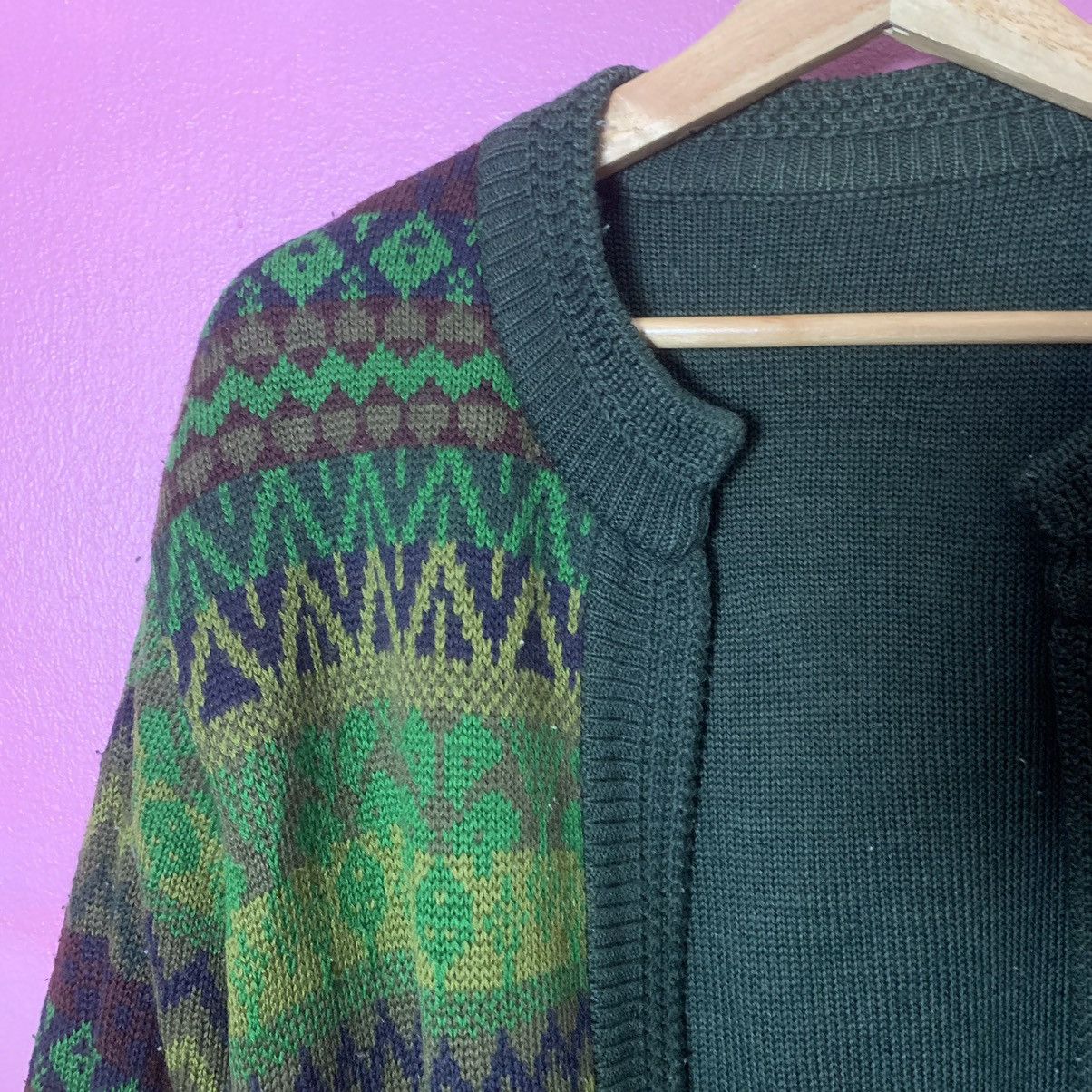 Aran Isles Knitwear × Japanese Brand Japanese Vintage Knit Reversible Cardigan Tribal Sweater Size US L / EU 52-54 / 3 - 6 Thumbnail