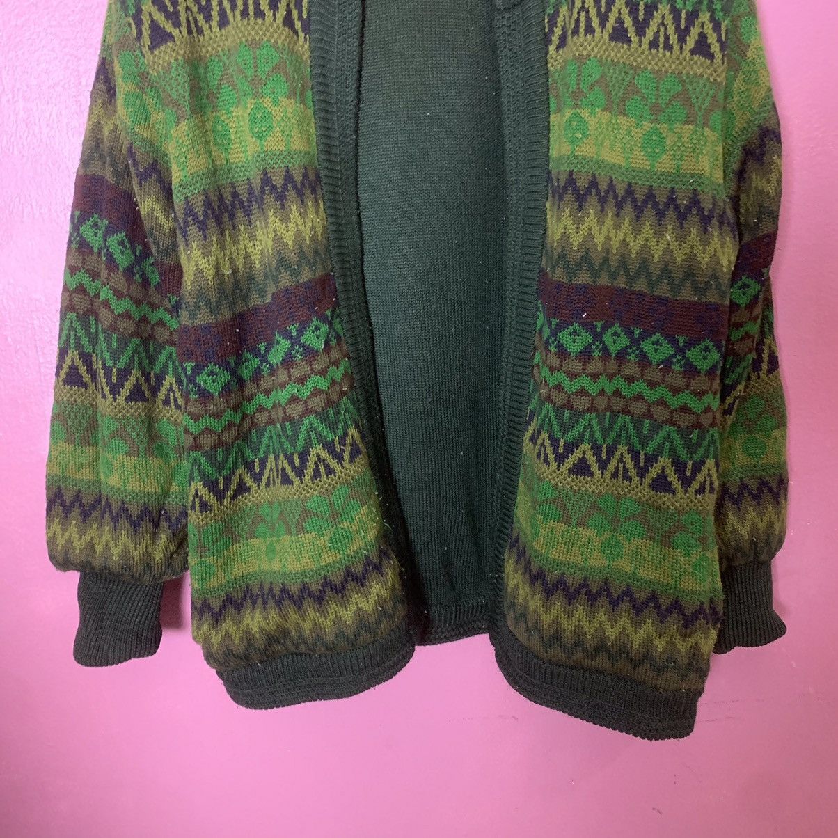 Aran Isles Knitwear × Japanese Brand Japanese Vintage Knit Reversible Cardigan Tribal Sweater Size US L / EU 52-54 / 3 - 5 Thumbnail