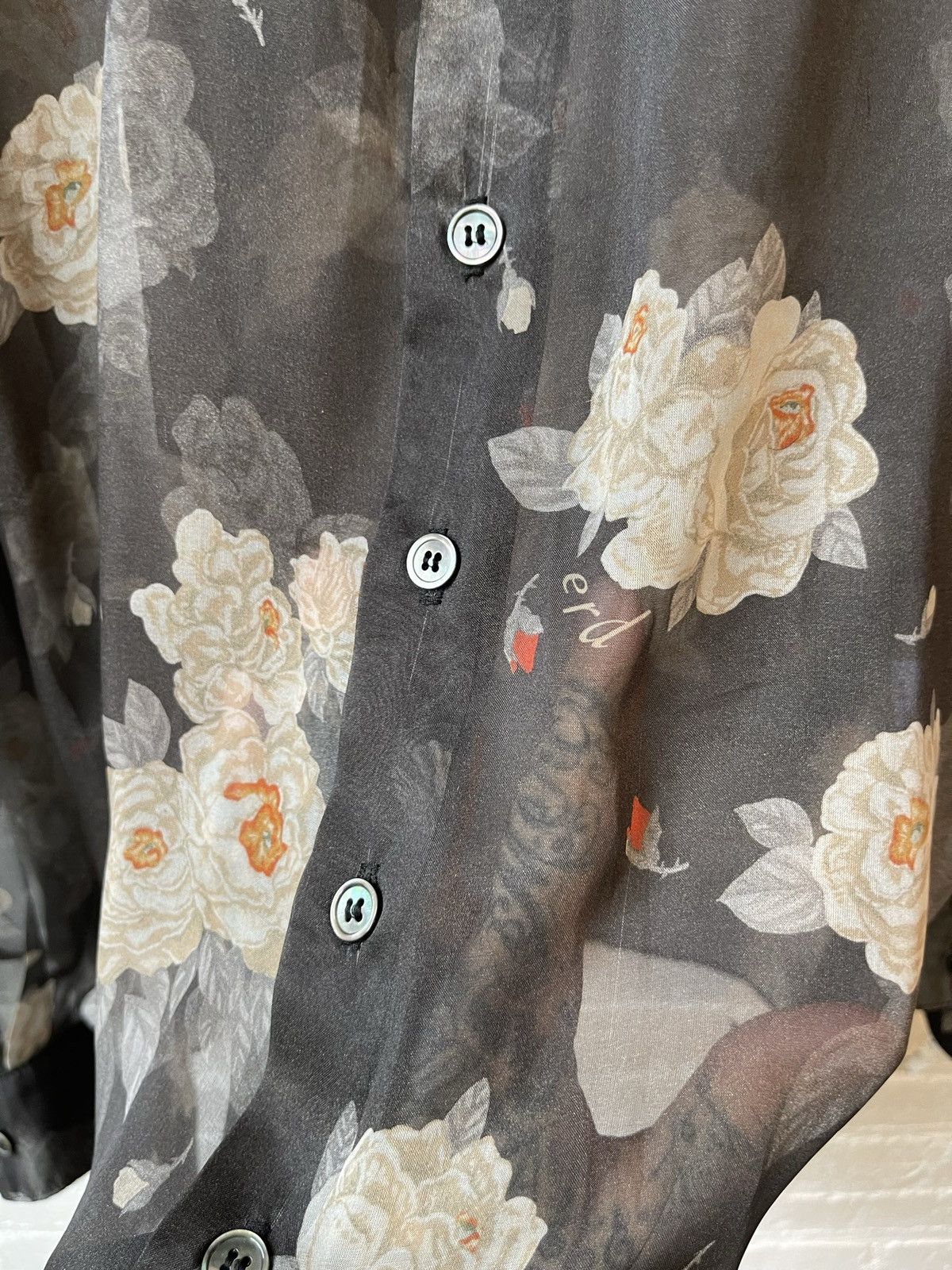 Enfants Riches Deprimes ERD 100% SILK SHEER ROSE SHIRT 4GSELLER Size US S / EU 44-46 / 1 - 9 Thumbnail