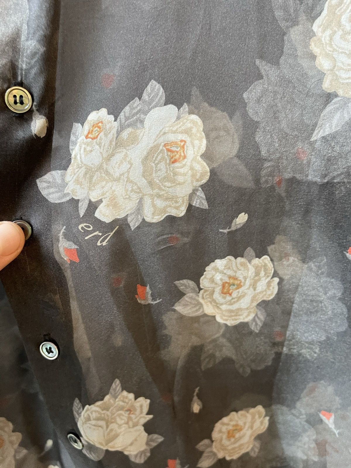 Enfants Riches Deprimes ERD 100% SILK SHEER ROSE SHIRT 4GSELLER Size US S / EU 44-46 / 1 - 5 Thumbnail