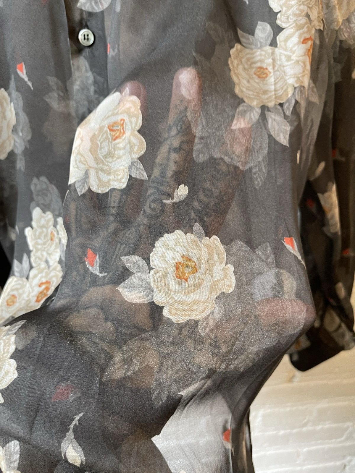 Enfants Riches Deprimes ERD 100% SILK SHEER ROSE SHIRT 4GSELLER Size US S / EU 44-46 / 1 - 10 Thumbnail