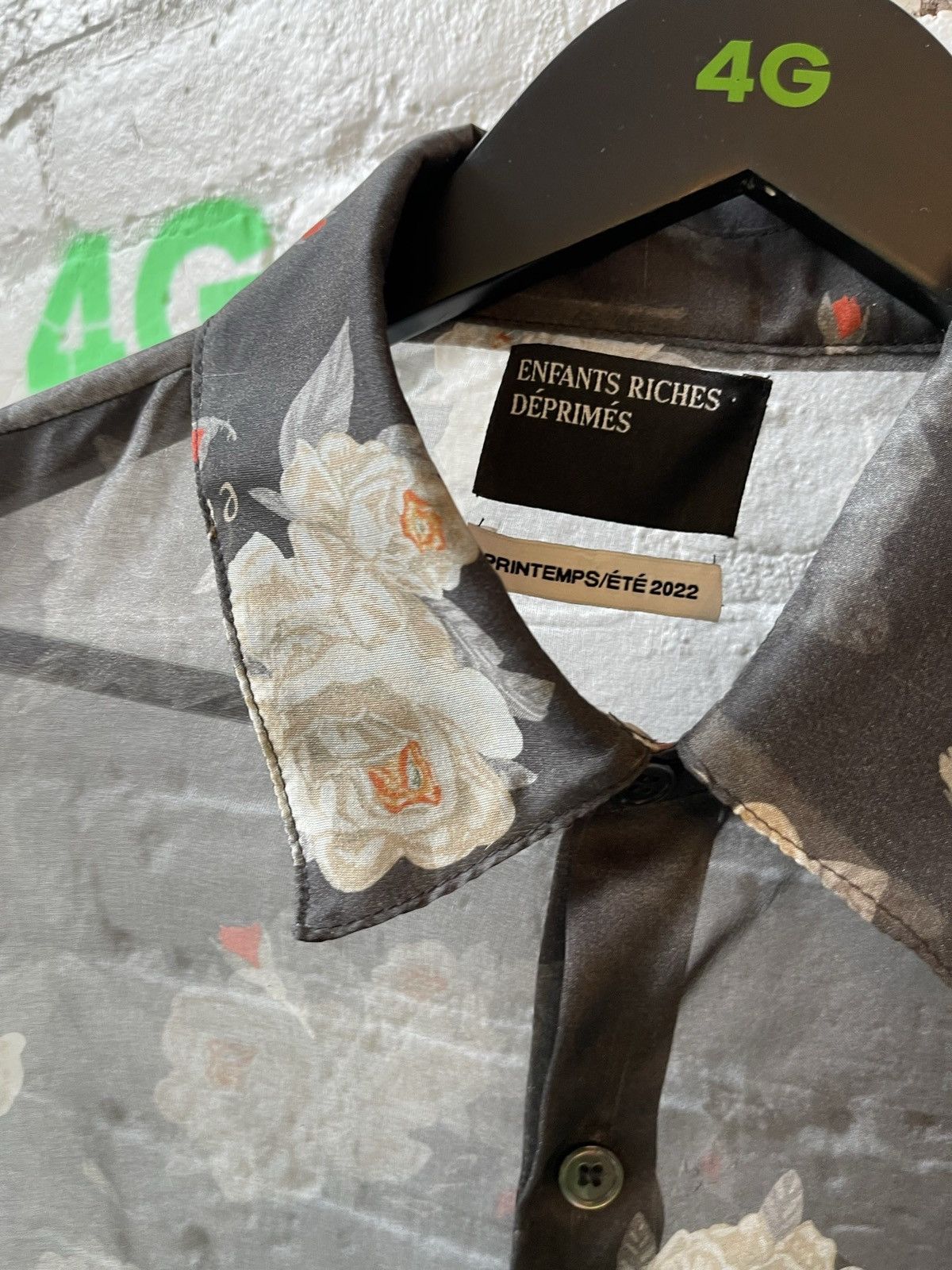 Enfants Riches Deprimes ERD 100% SILK SHEER ROSE SHIRT 4GSELLER Size US S / EU 44-46 / 1 - 4 Thumbnail