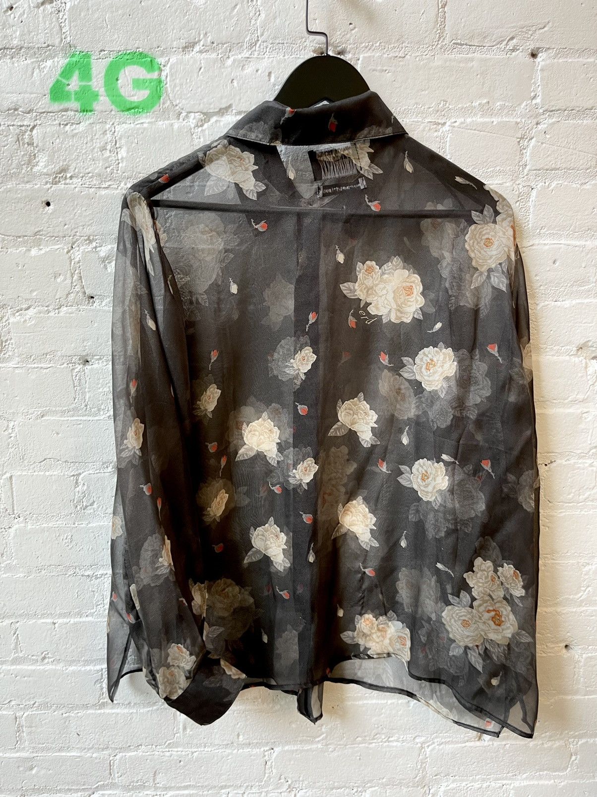 Enfants Riches Deprimes ERD 100% SILK SHEER ROSE SHIRT 4GSELLER Size US S / EU 44-46 / 1 - 6 Thumbnail