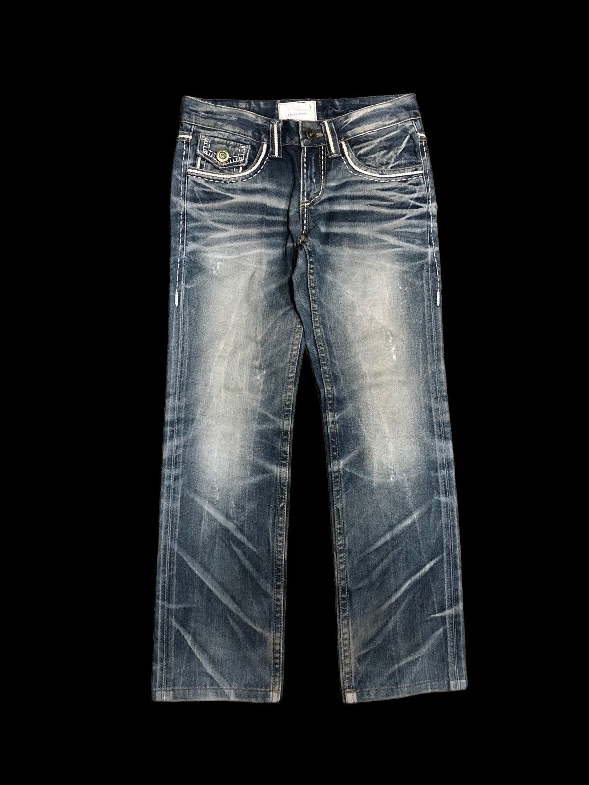 If Six Was Nine × Japanese Brand LOLITA WASHED BLUE GRAY JEANS Size US 31 - 1 Thumbnail