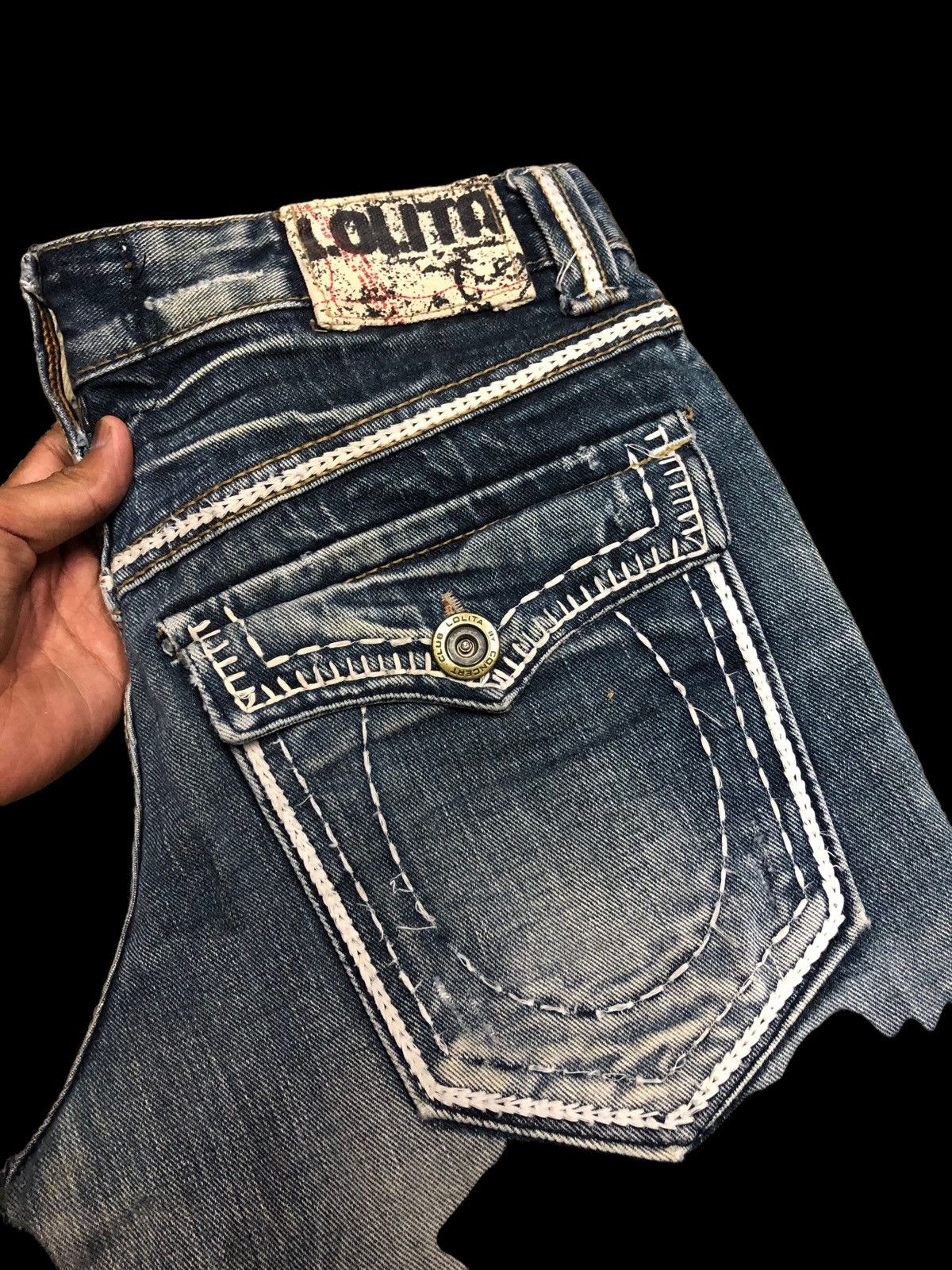 If Six Was Nine × Japanese Brand LOLITA WASHED BLUE GRAY JEANS Size US 31 - 2 Thumbnail
