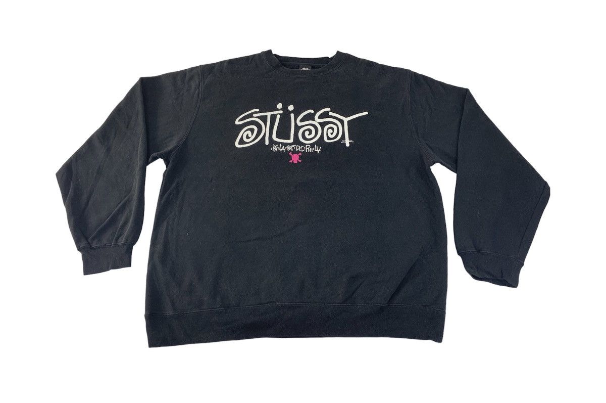 image of Hype x Stussy World Tour Big Logo Classic Crewneck Sweatshirt, Men's (Size XL)