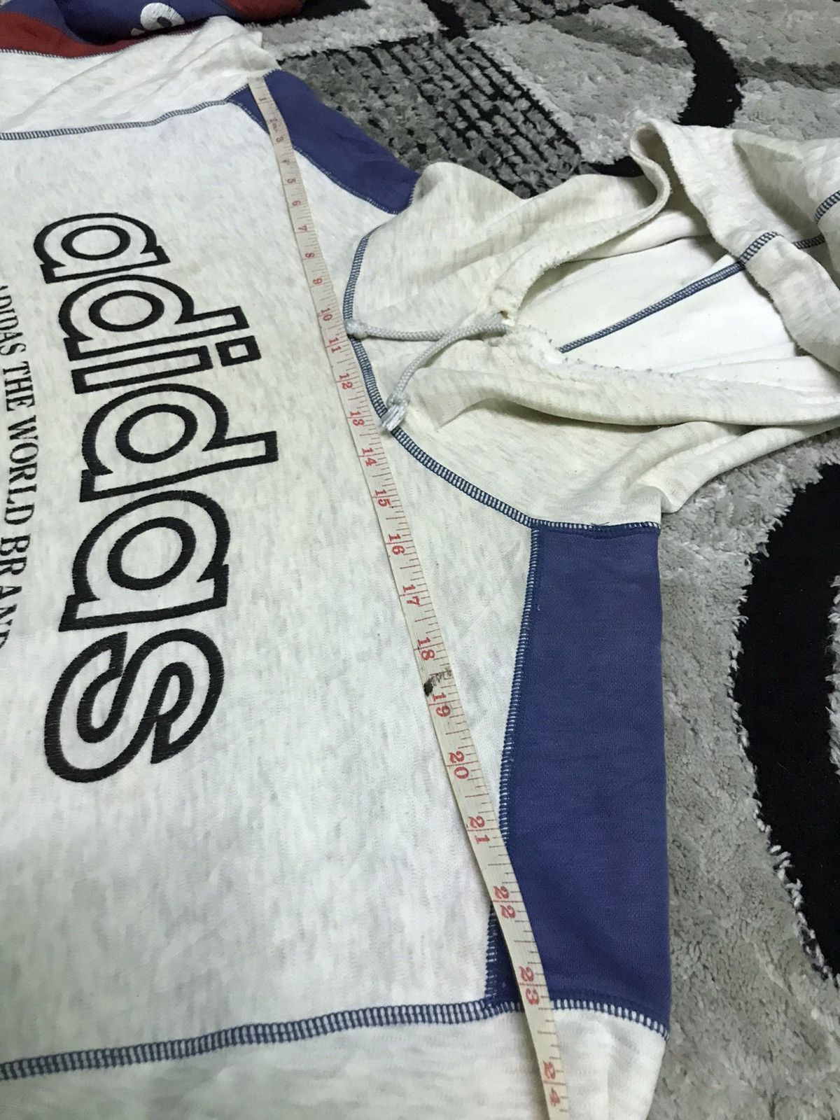 Vintage Vintage 90s Adidas pullover big logo hoodie Size US L / EU 52-54 / 3 - 8 Thumbnail