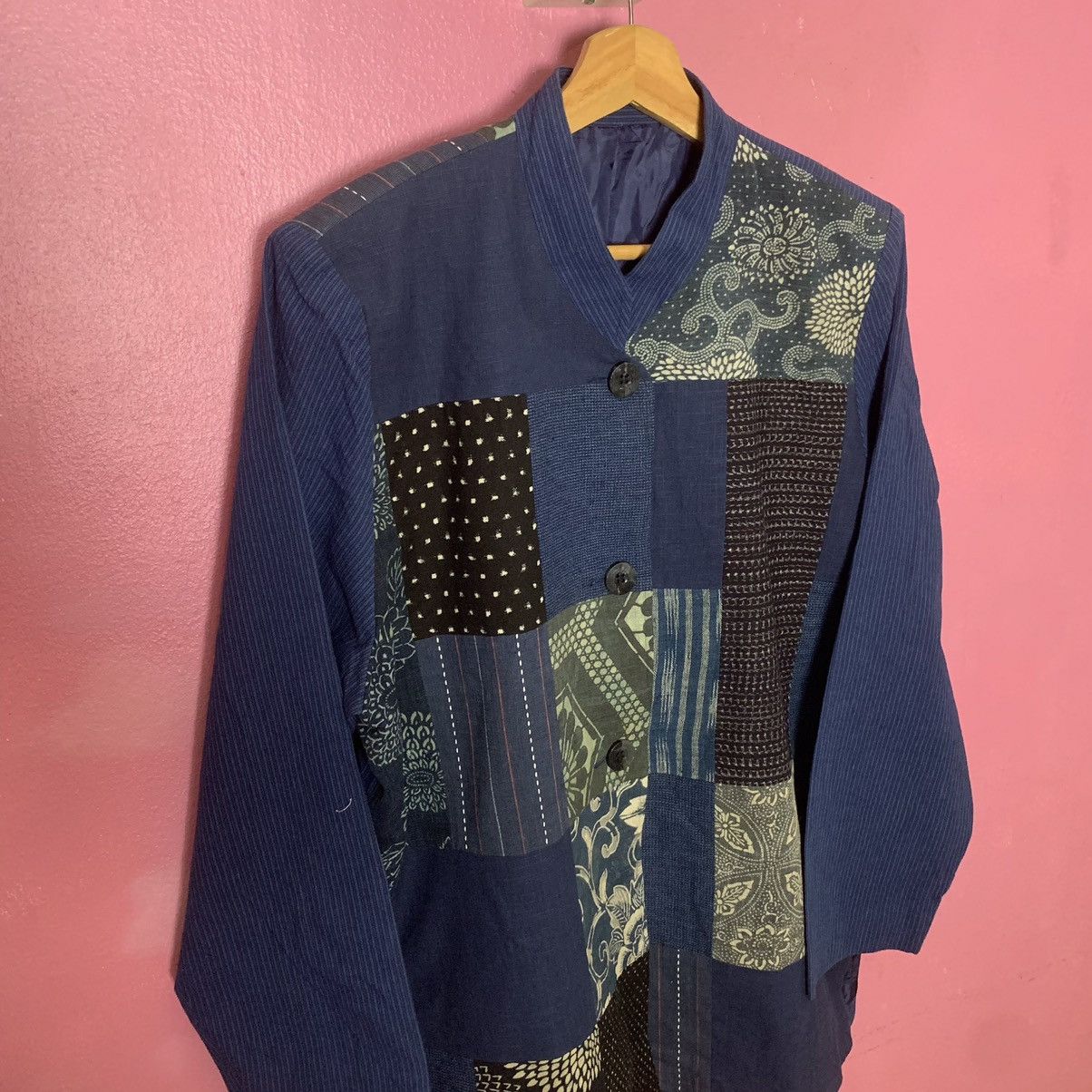 Japanese Brand × Vintage Japanese Vintage Patchwork Button Ups Double Breast Jacket Size US M / EU 48-50 / 2 - 2 Thumbnail